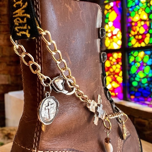 Boot jewelry, boot bracelet, boot accessory, boot chain, boot chain, faith charm - Picture 17 of 17
